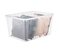 Grande Malle en plastique transparente pour vêtements 134 litres Basic Box