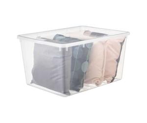 Grande Malle en plastique transparente pour vêtements 134 litres Basic Box