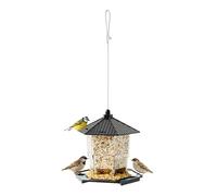 Grande Mangeoire avec Plateau Et Perchoir - Distributeur d'oiseaux Extérieur Durable, Station d'alimentation pour La Faune Sauvage, Porte- De Jardin, Nichoir Suspendu Robuste | Durable