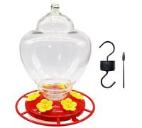 Grande mangeoire coupe-vent pour colibris, distributeur de jardin coloré avec six ouvertures d'alimentation, accessoires de bain d'oiseaux, distributeur de nourriture pour animaux sauvages