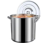 Grande marmite avec couvercle en acier inoxydable, induction, céramique et halogène, compatible avec les cuisinières domestiques et commerciales, 35 l