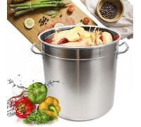 Grande marmite de cuisson ronde en acier inoxydable 201 de 35 L avec couvercle