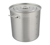 Grande Marmite Inox 50L, Marmite Professionnelle Acier Inoxydable 201, Faitout Géant 53Qt avec Couvercle, Marmite à Soupe Induction/Gaz pour Restaurant Buffet Traiteur, Argent 40x40cm