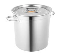 Grande marmite universelle en acier inoxydable - 35 l - Diamètre : 37 cm x 36 cm - Pour induction - Pour tous types de cuisinières et grandes cuisines