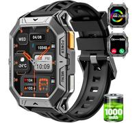 Grande montre intelligente pour homme avec batterie de 1000 mAh/réponse à un appel, écran Amoled 5,3 cm, montre intelligente militaire avec moniteur de fréquence cardiaque SpO2, 120 sports, montre