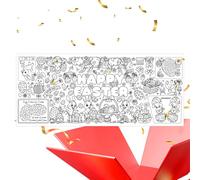 Grande nappe de coloriage de Pâques, 76,2 x 183 cm, imperméable, grande décoration d'intérieur | Poster de coloriage - Pour Pâques, automne, vacances, réunion de famille, fête d'amis, activité, salle