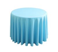 Grande nappe ronde noire lavable en polyester pour mariage, buffet, restaurant, banquet - Bleu lac 260 cm de diamètre - Décoration élégante pour salle à manger