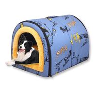 Grande niche 2 en 1 pour animal de compagnie - Imperméable - Coussin doux amovible - Pliable et lavable - C- 60 x 43 x 40 cm