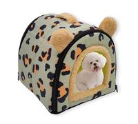Grande niche 2 en 1 pour chien - Lavable - Lit moyen apaisant avec coussin doux amovible - Pliable et lavable - Vert - Taille L : 139 x 99 x 94 cm