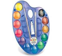 Grande palette d'aquarelle 12 couleurs Ø 44 mm - Primo Multicolore G