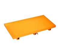 Grande palette de confinement des déversements avec sortie de drainage, plate-forme anti-fuite pour cuisine industrielle, garage, plateau empilable pour seaux de peinture et fûts à huile, jaune, 125 x