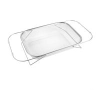 Grande passoire extensible en acier 37 x 27 cm, finition argentée (37 x 27 | Parfait pour rincer les pâtes, les céréales, les baies, garder les mains libres, rationalise le processus de préparation de