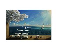 Grande peinture Salvador Dali les vagues livre voilier toile affiches et impressions photos d'art mural pour salon décor 30x50 cm sans cadre