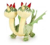 Grande peluche barf et belch verte 35 cm - doudou dragons - set jouet garcon + carte animal