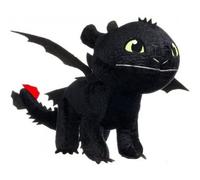 Grande Peluche krokmou Noir 39 cm - Doudou Dragons - Set Jouet Garcon + 1 Carte Animal