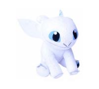 Grande Peluche pour Dragons : furie Eclair Dragon Blanc 75 cm - Doudou XL Enfant+ Carte Offerte