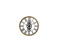 Grande Pendule murale en bois et métal industriel D 70 cm