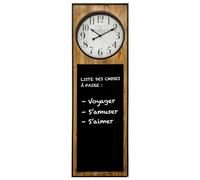 Grande Pendule Murale silencieuse avec Mémo Ardoise H 115 cm - Atmosphera