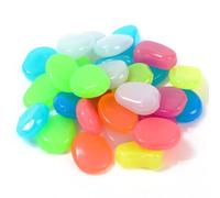 Grande pierre luminescente 4,5 cm - 30 galets multicolores pour extérieur | 4-5 cm de pierre lumineuse naturelle, ambiance rêve outdoor: patio, pelouse, cour, décorations de plein air (30 piéces