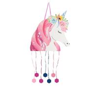 Grande pinata d'anniversaire licorne de 40,5 x 43 cm - Décoration pour fêtes d'enfants garçon et fille - Grandes pommes de pin à remplir avec des jouets et des friandises.