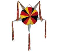 Grande piñata mexicaine noire rouge et jaune à 5 points - Piñata élégante - Piñata Harry pliable faite à la main - Supporte 2,7 kg de bonbons