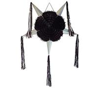 Grande piñata noire en forme d'étoile à 5 points, élégante piñata noire et argentée, piñata d'Halloween, gothique ou gothique, piñata pliable pour le réveillon du Nouvel An, piñata mexicaine faite à la main, supporte jusqu'à 2,7 kg de bonbons