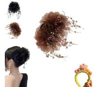 Grande pince à cheveux en forme de larmes de papillon - Grandes pinces à cheveux en perles - Jolie barrette décorative antidérapante avec nœuds floraux surdimensionnés - Épingle à cheveux pour femme
