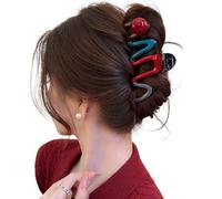 Grande pince à cheveux sécurisée pour queue de cheval - Design antidérapant pour cheveux longs - Pour mariage et coiffure quotidienne