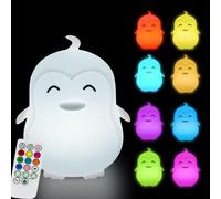 Grande Pingouin Veilleuse Pour Enfants - Lumière D'allaitement, Lampe Changement De Couleur D'animal De Décompression D'ambiance - Luminosité Et Couleur Réglables Et Temps De Travail - Grande