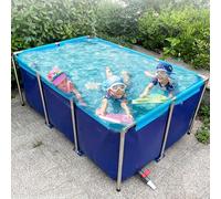 Grande piscine à cadre en métal pour s'amuser en famille, à partir de 6 ans, design hors sol pour une installation facile et une durabilité accrues