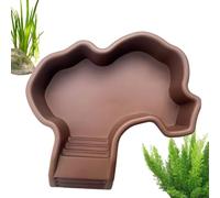 Grande Piscine Pour Le Bain De Reptiles - Plateau D'alimentation Pour Reptiles | Ornement Aquarium De Paysage Anti-slip | Bol D'eau Avec Plateformes De Creuset Pour Serpent Ermite Crabino D