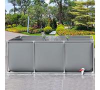 Grande piscine rectangulaire avec cadre en acier pour les familles et les enfants, montage facile, cadre en métal durable, rustine de réparation incluse