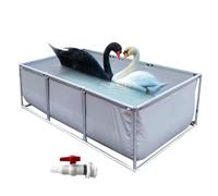 Grande piscine rectangulaire avec cadre en acier pour les familles et les enfants, montage facile, cadre en métal durable, rustine de réparation incluse