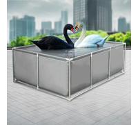 Grande piscine rectangulaire avec cadre en acier pour les familles, montage facile, métal durable, avec rustine de réparation