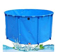 Grande piscine ronde en toile épaisse avec support en métal pour l'irrigation du jardin, le stockage de l'eau et la protection contre les incendies - Bleu, 1,2 x 1 m (1130 L)