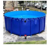 Grande piscine ronde en toile pour bassin à poissons - 1,3 x 0,6 m - Réservoir de stockage d'eau souterraine avec supports - Installation facile pour la culture de l'étang Koi et l'irrigation agricole
