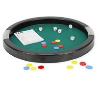 Grande Piste De Des 45 Cm + Bloc De Yam + 5 Des + 21 Jetons Plastique - Piste Geante Ronde Multi Jeux - Plateau