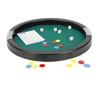 Grande Piste de Des 45 cm + bloc de Yam + 5 des + 21 jetons plastique - Piste Geante ronde Multi Jeux - Plateau