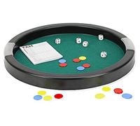 Grande Piste de des 45 cm + Bloc de Yam avec 21 jetons Plastique + 5 des - Piste geante Ronde Multi Jeux - Plateau