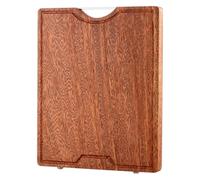 Grande planche à découper en bois avec rainure pour jus et poignée - Planche à découper double face pour légumes, fruits et viande - 40 cm