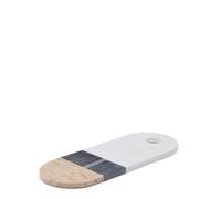 Grande planche à découper Nivol en marbre noir et blanc et travertin