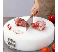Grande planche à découper ronde en plastique - Planche épaisse avec poignée, idéale pour les cuisines, les primeurs et les hôtels(18.89in,3.93in)