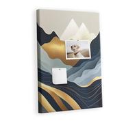 Grande planche en liège horizontale | tableau mural pour bureau home office école ou maison | surface large pour notes photos projets idées rendez-vous - 40x60 - en bois - Résumé des montagnes