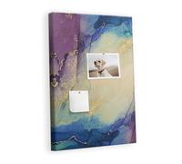 Grande planche horizontale liège | tableau mural bureau maison école | organiser notes photos projets idées tâches et affichage créatif - 40x60 - en bois - art abstrait à l'encre