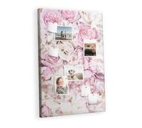 Grande planche liège horizontale | tableau mémo mural pour bureau home office école | planification de projets organisation tâches et affichage photos - 80x120 - métallique - Roses