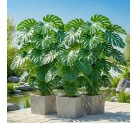Grande plante artificielle Monstera Deliciosa pour l'extérieur avec des feuilles vertes denses de haute fidélité, verdure artificielle tropicale pour une utilisation multi-scènes intérieure et extérie