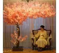 Grande plante souhaitant arbre artificiel cerise en fleur de fleur simulation pêche fleur arbre faux fleur de soie décoration de pêche intérieure du restaurant de fête en plein air décorat 1,5 * 1m