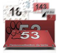 Grande plaque aluminium/polyethylene numéro rue décorative - pour maison, garage, porte, et boite aux lettres - collection chat : 2 lignes personnalisables
