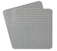 Grande Plaque Compatible avec Lego Duplo, 38 x 38 cm Plaque de Base, Jouet de Construction pour Filles et garçons (2 pièces, Gris)