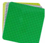 Grande Plaque de Construction Compatible avec Les plaques Lego Duplo,Plaque de Base Classique pour Kits Duplo,38 x 38 cm,Lot de plaques pour Jouets préscolaires créatifs,Vert,Gris,Vert Clair (3